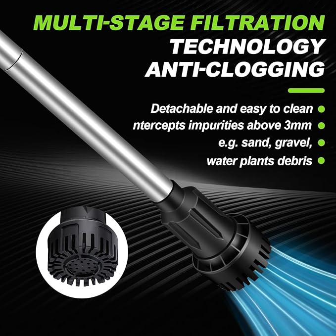 Cordless Stick Water Transfer Pump, Battery Powered Portable Stick Utility Pump with 2x2000mAh 21V Battery，720GPH, 33FT Head，3/4" Outlet for Gardens, Ponds, Boats, RVs, Underground Garages