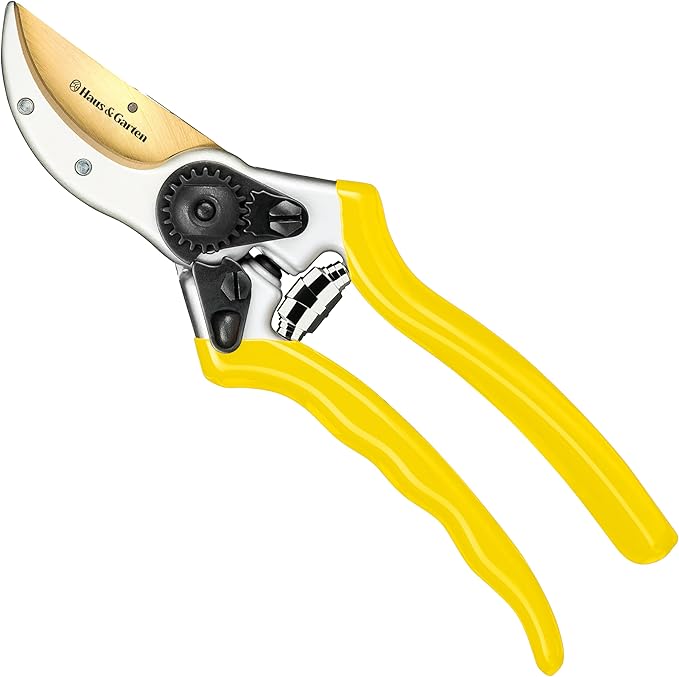 Haus & Garten ClassicPRO 8.5" Premium Titanium Bypass Garden Shears - Use as Pruners, Pruning Shears for Gardening, Hand Pruners, Handheld Garden Clippers Scissors Tool