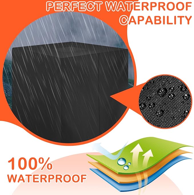 IBC Tote Cover, Outdoor Water Tank Covers Waterproof, 275 Gallon for 420D 1000L Garden Water Tank and Rain Barrel (Black)