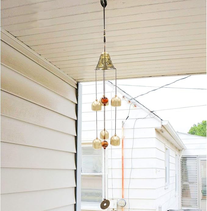 Lucky Wind Chimes Feng Shui Bell for Good Luck Home Garden Patio Hanging Decoration Gift (6 Bells)