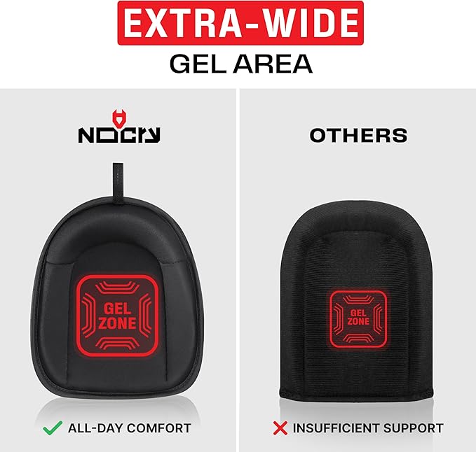 NoCry Flooring Knee Pads for Men with Extra-Wide Gel & Thick Foam Cushion — Floor-Safe Anti-Slip Leather Kneepads for Construction Work with Reinforced Adjustable Straps and Military-Grade Rivets