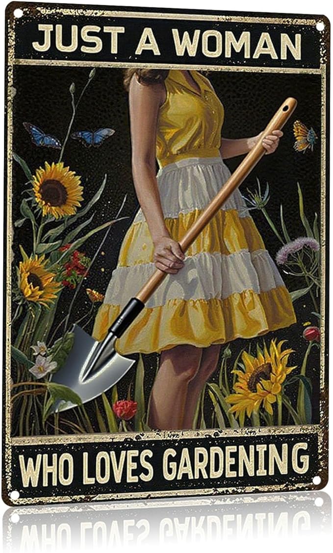 Gardening Gifts for Women,Gardeners,and Plant Lovers,Funny Metal Garden Signs Decor for Outside,Patio,Yard,Backyard,Garden Decorative Outdoor Accessories Essentials Supplies