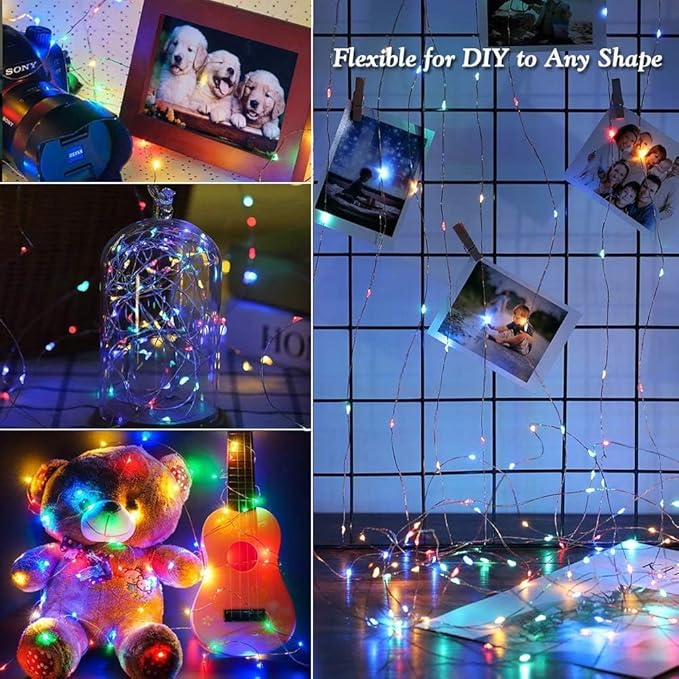 Joomer Solar Fairy Lights, 4-Pack Total 104FT 320LED Solar String Lights Outdoor Waterproof 8 Lighting Modes for Fence Party Garden Patio Yard Home Holiday Tree Outdoor Decoration (Multicolor)