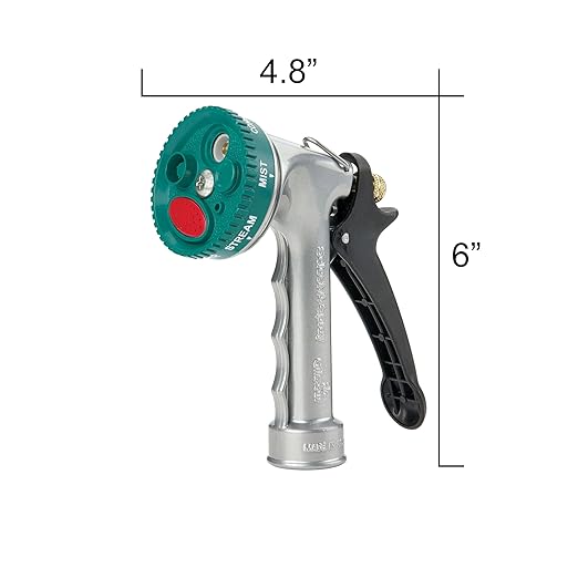 Gilmour Medium Duty Garden Hose Nozzle with 7 Pre-Set Spray Patterns, Water Hose Nozzle for Watering Garden or Lawn