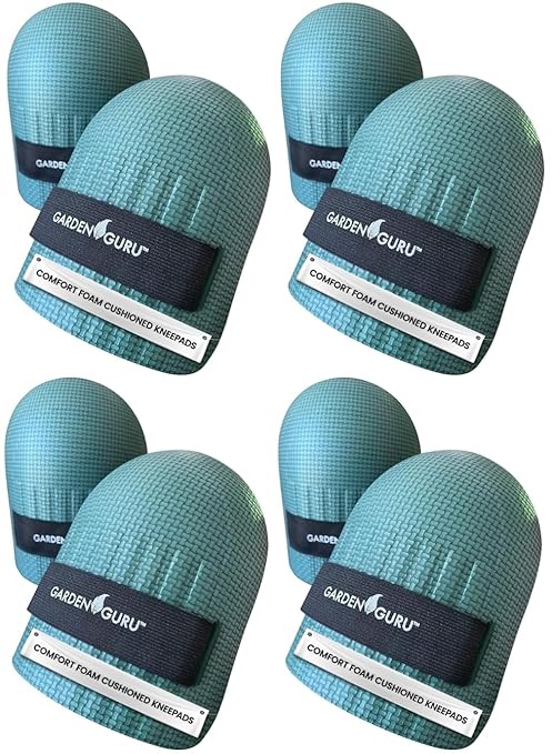 GARDEN GURU Home & Gardening Knee Pads – Waterproof EVA Foam Cushion, Soft Inner Liner, Comfortable Fit with Adjustable Straps (4 Pack)