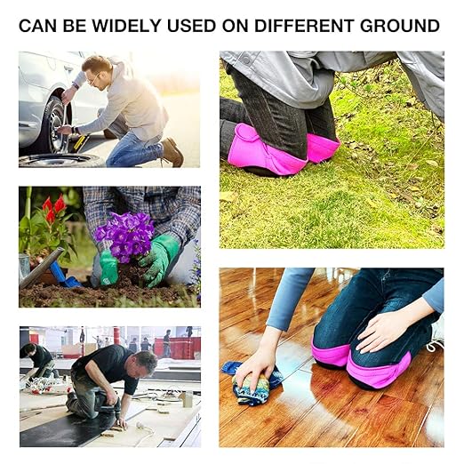 Women Knee Pads for Cleaning House Floors,Gardening Work,Carpet, Kneeling Kneepads with Soft Inner Liner, Adjustable knee pads Suitable for Adult and Elderly for Garden,Flooring Yard,Pink L, (1 Pair)