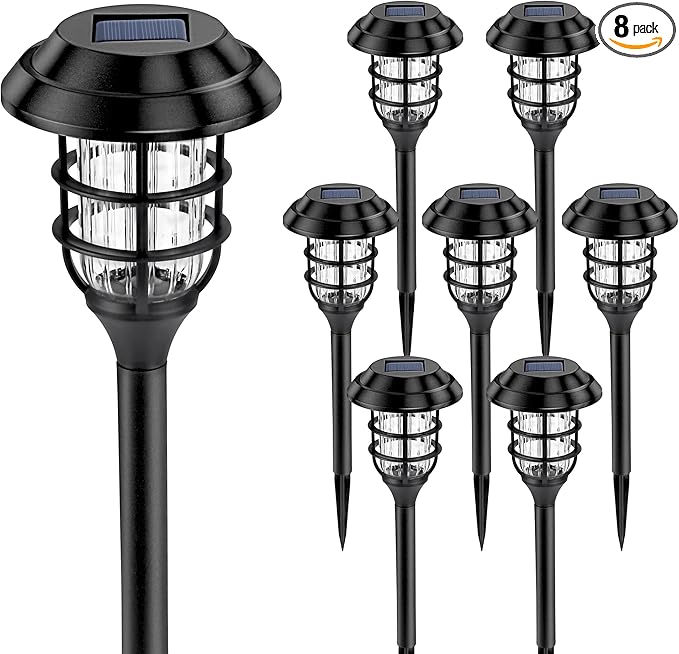 SOLPEX Solar Lights for Outside, Solar Outdoor Pathway Garden Lights Waterproof, Solar Powered Landscape Lighting for Yard, Garden, Pathway, Patio, Porch, Walkway, Driveway, 8 Pack(Cold White)