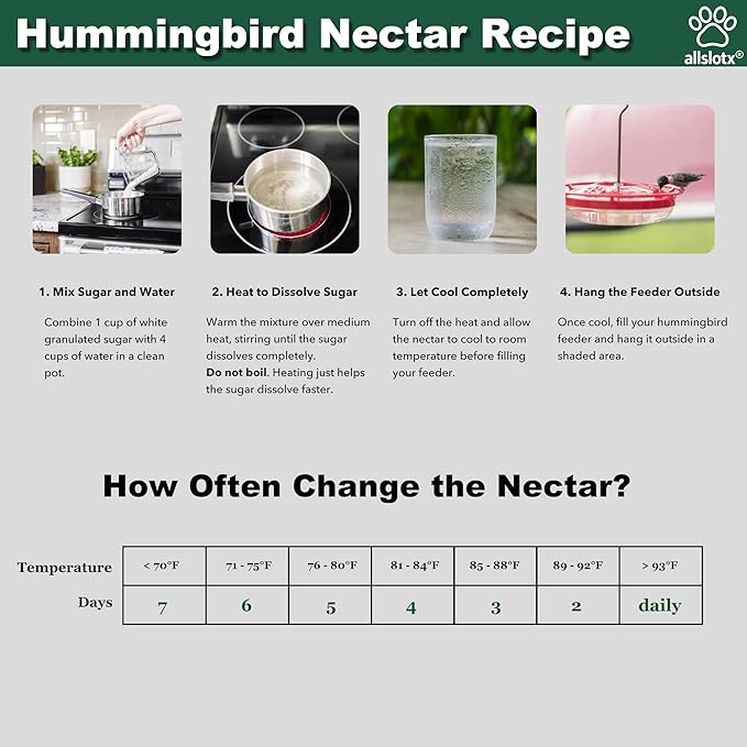 Hummingbird Feeders for Outdoors Hanging (2 Pack) - 8 Ports 16 oz Nectar Capacity, Ant Wasp Bee Proof, Leak-Proof with Sealing Ring, Reinforced Hanging Hook, Easy to Clean by Includes Cleaning Brushes