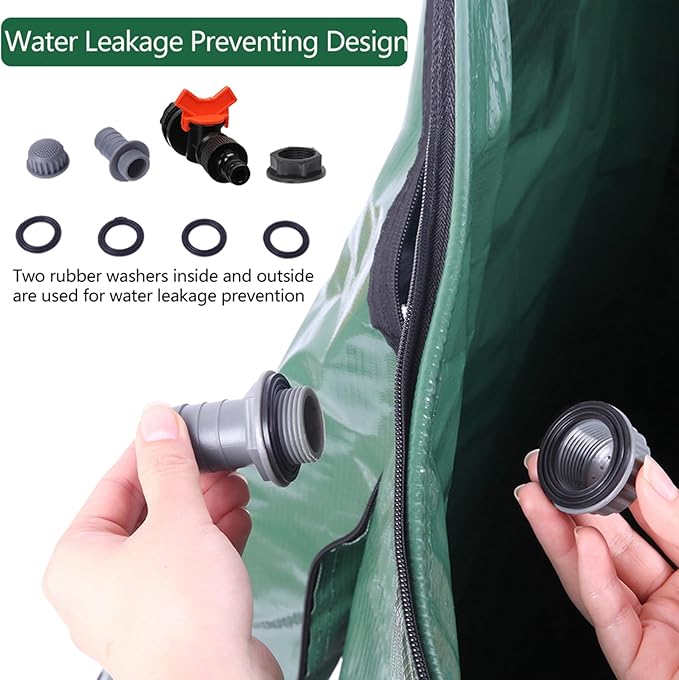 Outvita 200 Gallon Collapsible Rain Barrel, Large Garden Water Storage Tank, Portable Folding Rainwater Collector, Water Catcher with Filter Overflow Kit Faucet Green