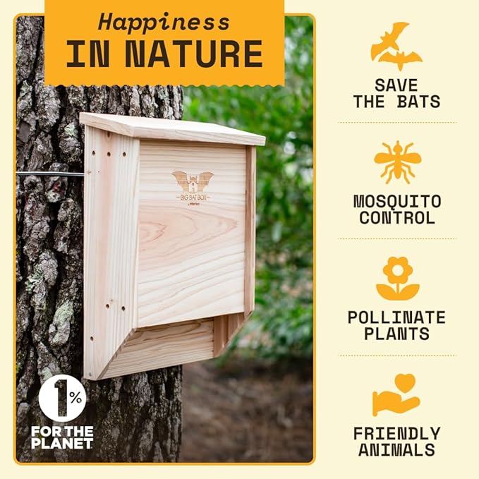 WildYard Cedar Bat House Kit - 2 Chamber, Holds 75 - Weatherproof Bat Shelters for Outdoors - Simple Installation Kit & Outdoor Shelter - Wildlife House for Patio & Colony Attraction