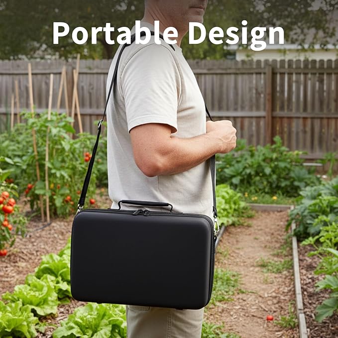 [Boobowl] 36 Slots Seed Storage Organizer, Hard Shell Seed Holder with Labels, Dry Storage Container for Garden Vegetable Seeds, Sturdy Carrying Bag with Handle and Shoulder Strap(Box Only)