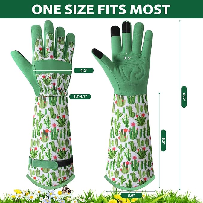 Trifabricy Gardening Gloves for Women - Long Garden Gloves with Grip Breathable, Thorn-Proof Puncture-Resistant Work Gloves