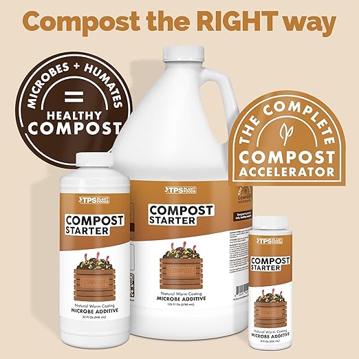 Compost Starter & Compost Accelerator for Bins, Tumblers & Garden Compost 8 oz (250mL)
