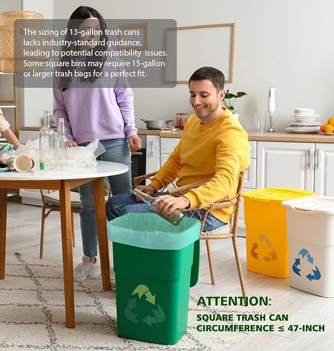 AYOTEE Compostable Trash Bags 13 Gallon Tall Kitchen, 45 Count Biodegradable Trash Bags 13 Gallon Garbage Bag, Large Compost Bag for Kitchen Bathroom Home Office