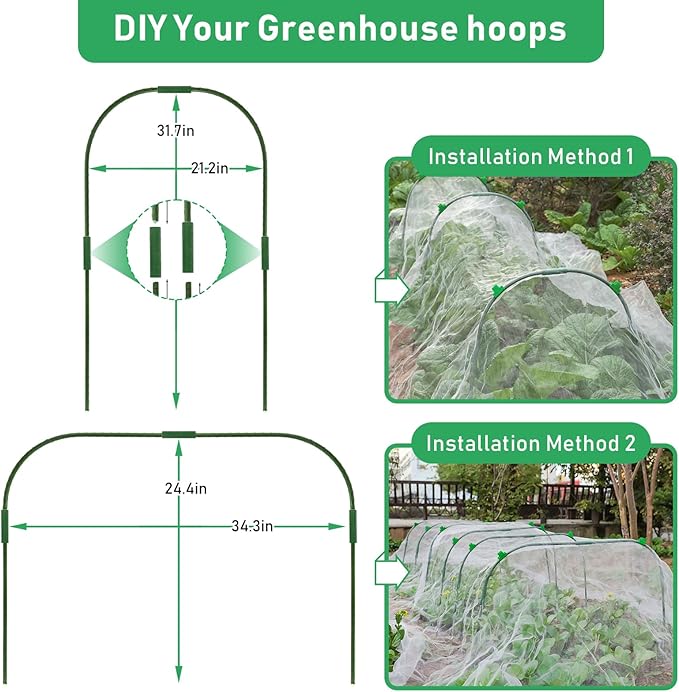 Garden Mesh Netting Kit, 10 * 25FT Ultra Fine Plant Netting Mesh Covers，Row Cover Net Protection for Tree Fruit Barrier Vegetable Fruits Flowers Shrubs Plant Covers Net