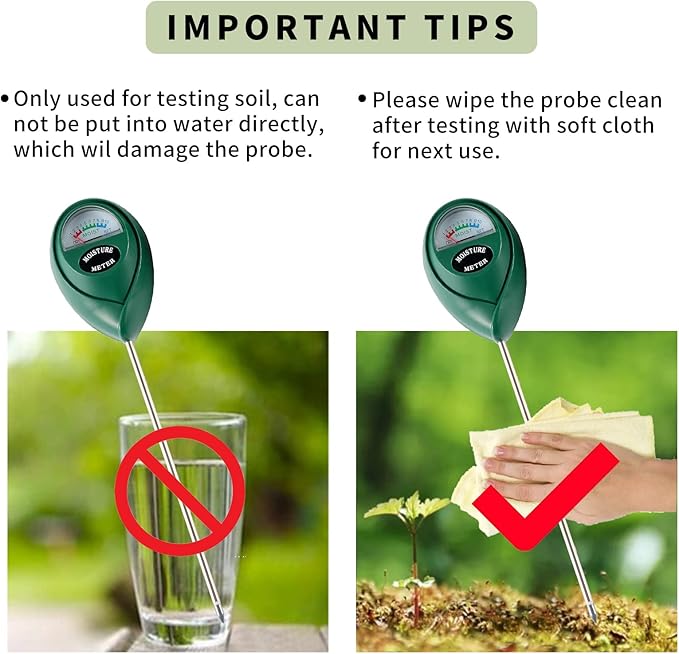 Soil Moisture Meter, 2 Pack Plant Water Meter Soil Meter Moisture Sensor Hygrometer for Indoor Outdoor Plant Care,No Battery Needed(Green + Black)