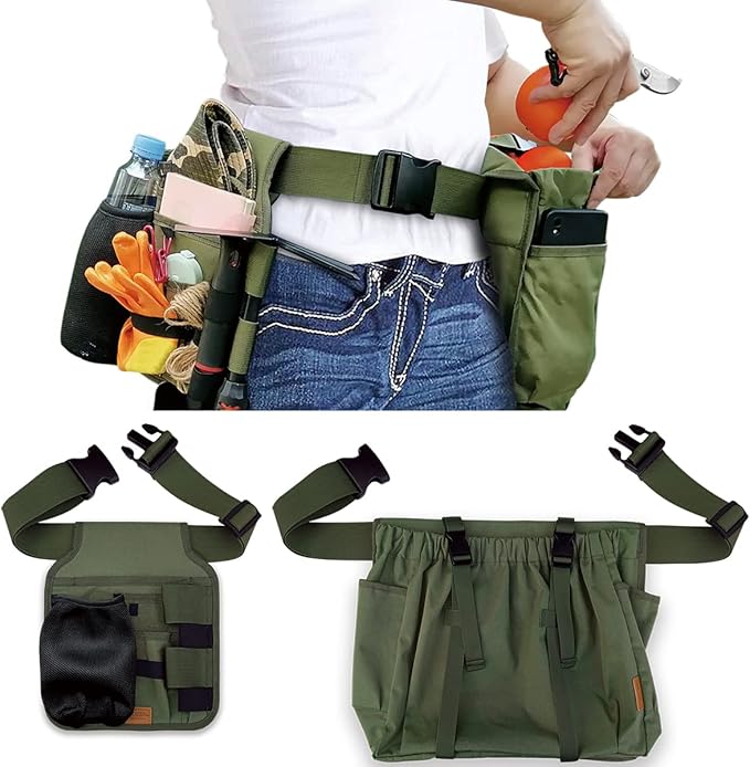 Gardening Apron Garden Tool Belt Set for Women with Pockets - Practical Gardening Belt Garden Aprons for Women, Perfect Gardening Gifts for Women, Best Mother’s Day Gift for Mom and Wife