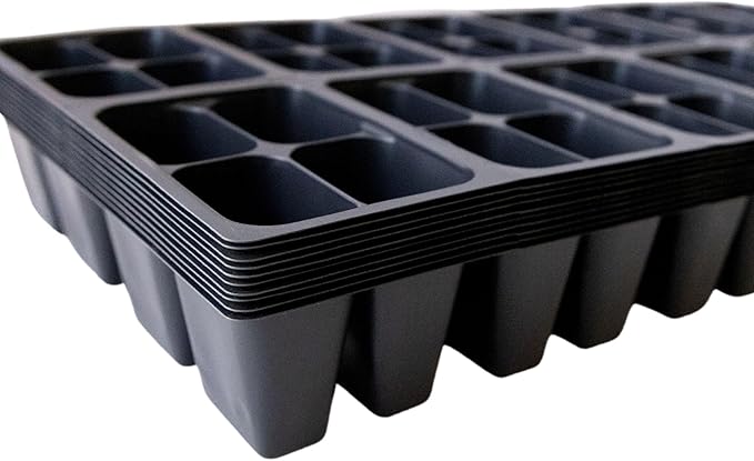 Handy Pantry Black Plastic Garden Tray Inserts - 20 Sheet of 48 Planting Pot Cells Each - 2x3 Nested x8 Configuration - Perforated - Nursery, Greenhouse, Gardening
