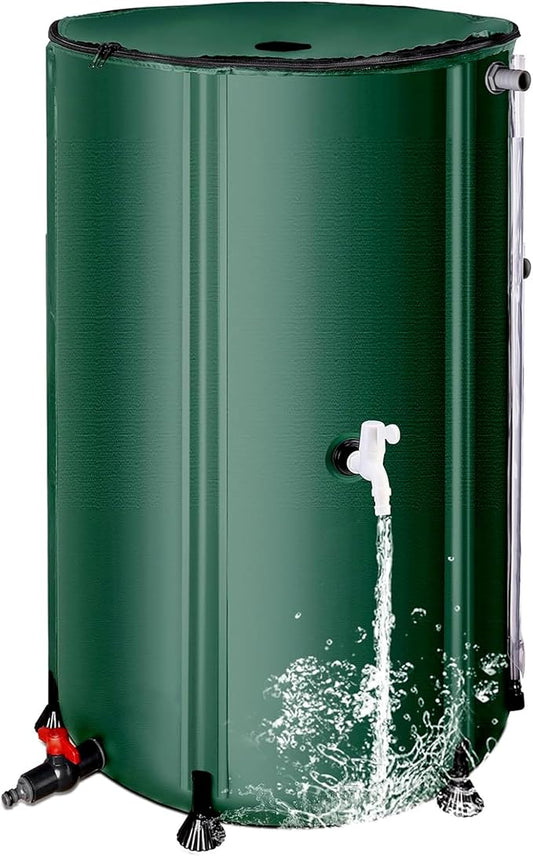 THUNDERBAY 100 Gallon Collapsible Rain Barrel, Portable Rain Barrels to Collect Rainwater from Gutter, Rainwater Collection System, Water Storage Tank Catcher Container with Filter Spigot