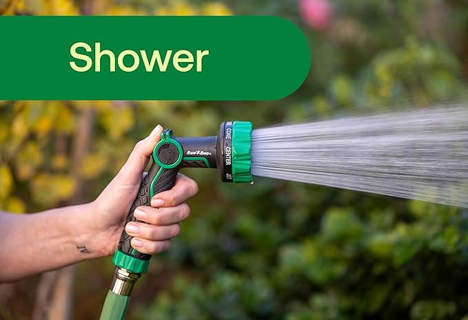 Rain Bird TCNZL8P Garden Hose Nozzle, Thumb Control, Carbon Fiber Texture, 8 Spray Patterns