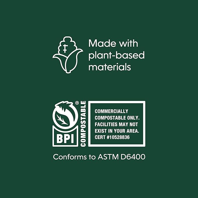 3.6 Gallon Compostable Bags, 40 Count, Sturdy for Food Waste, Compatible with Kitchen Compost Genie Bins, ASTM D6400 Certified (Pack of 10)