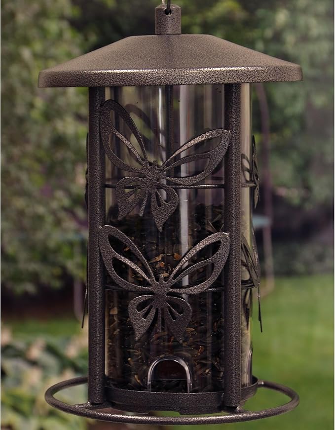Heath Outdoor Products 21239 Wild Bird Feeder, 3-Pound Butterfly Seed Capacity Decorative Metal Wi (Pack of 2)