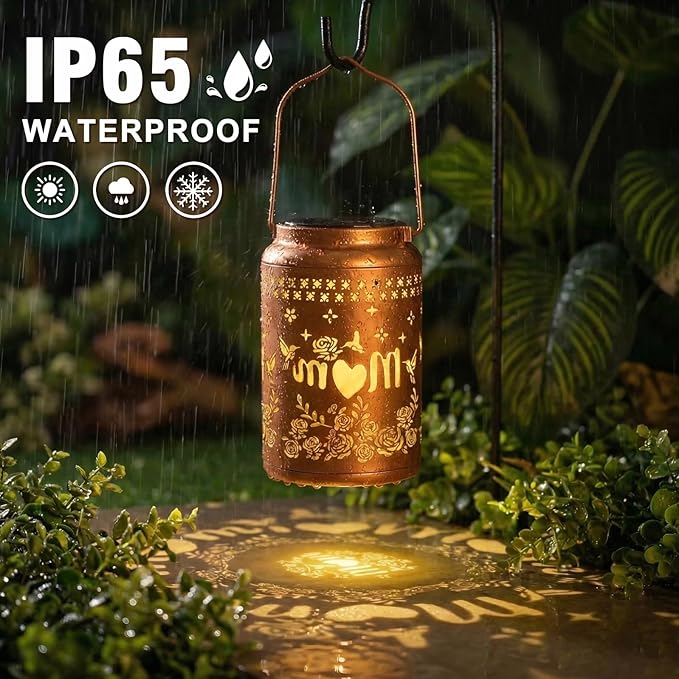 Gifts for Mom Grandma - Hummingbird Solar Lantern Outdoor Waterproof, Mother Day Gifts, Birthday Gifts for Women Hanging Solar Lights for Yard, Garden Decor