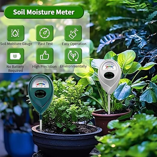 Pack of 2 Soil Moisture Meter, Long Probe for Deep Use, Deep Penetration Moisture Meter, Plants, Soil Moisture Sensor, Plants Moisture Meter, Watering Indicator