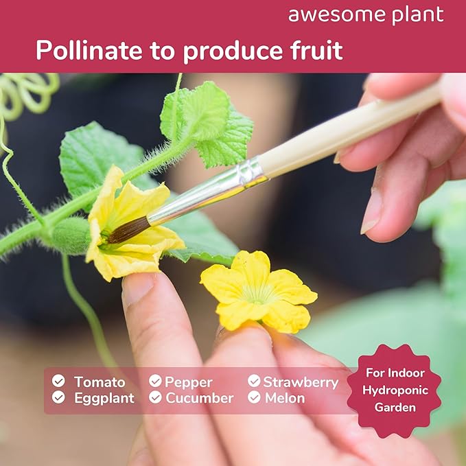 12 Pcs Pollination Brush for Indoor Hydroponic Gardens, Pollinator Tool for Aerogarden Ahopegarden and all Hydroponics Growing System Kit, Use on Tomatoes, Peppers, Strawberries and More