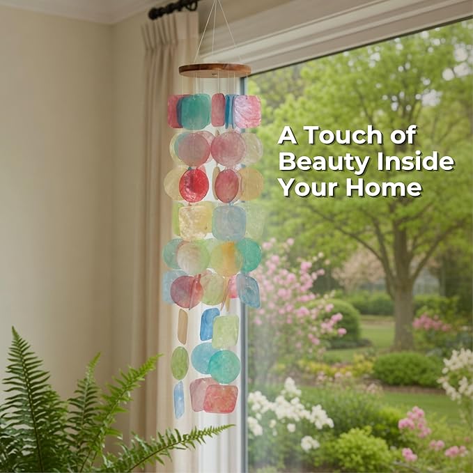 Solange & Frances Rainbow Wind Chimes for Outside - Spring Porch Decor Windchime Outdoors, Home Decor, Wind Chimes Garden Decor and Front Porch Decor. Unique Birthday Gifts