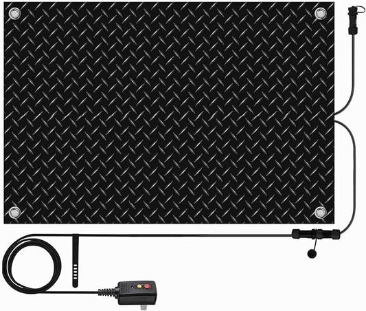 20 Inch x 30 Inch Heated Snow Melting Mat, Anti-Slip Outdoor Walkway Mat with Power Cord, Waterproof Outside Ice Melt Mat for Doorway Stair Step Path