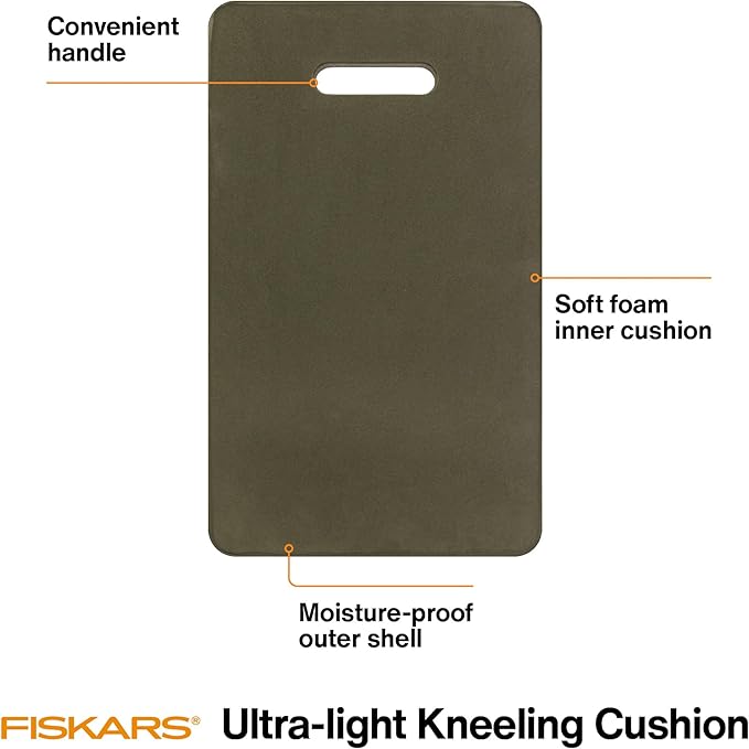 Fiskars Garden Kneeling Pad,11" x 18" Lightweight and Thick EVA Foam Knee Cushion with Handle for Gardening,Cleaning,or Construction - Moisture and Rip Resistant,Gardening Supplies,Green,(Pack of 12)
