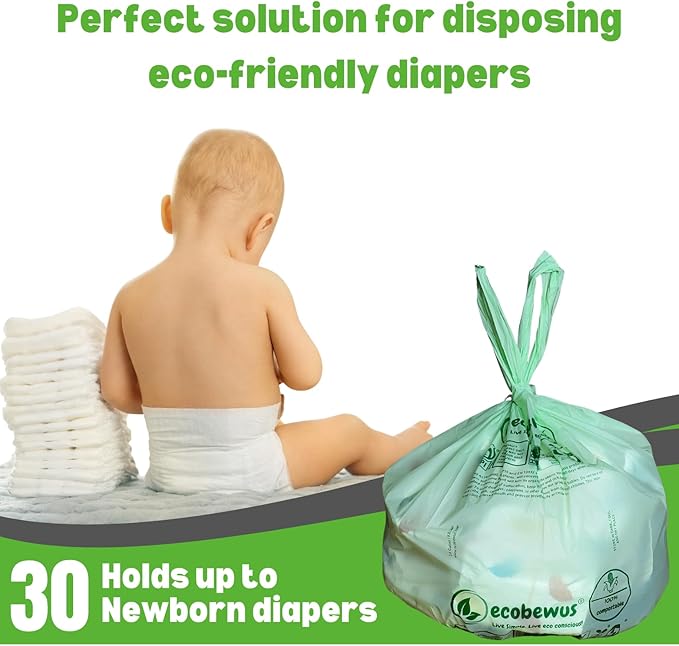 2.6 Gallon 100% Compostable Bags Handle Tie (110 Bags) 9.84L Small Compost Trash Bags Food Scrap Garbage Bags US BPI Certified TUV OK Compost Home Certified Meeting ASTM D6400 (110 ct.)