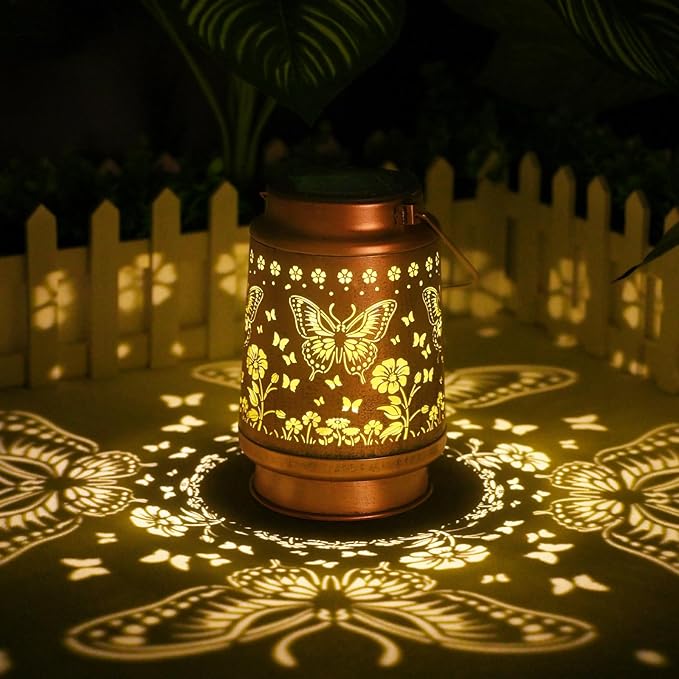 Butterfly Solar Lanterns Outdoor Waterproof, Mother Day Gifts, Birthday Gifts for Women, Mom, Grandma, Butterflies Solar Lights for Yard, Patio, Porch, Garden Decor