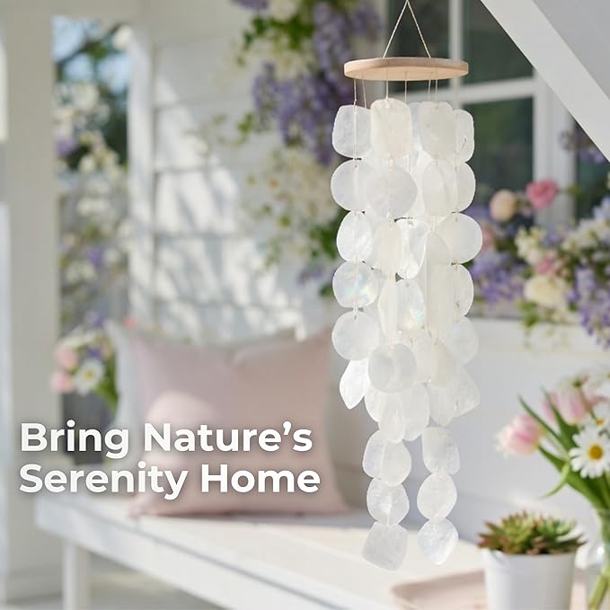 Solange & Frances windchimes for Outside, Gift Ideas for Mom, Gifts for Women Who Have Everything, Natural Wind Chime Home Decor Gifts, Birthday Gifts for Women