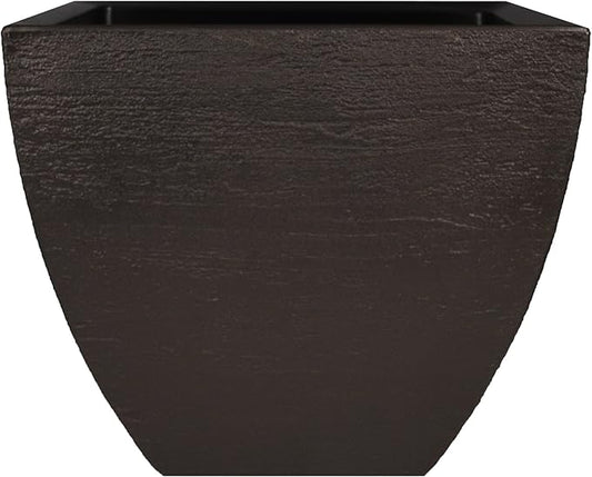 Tusco Products MSQ16ES Modern Square Garden Planter, 16-Inch, Espresso