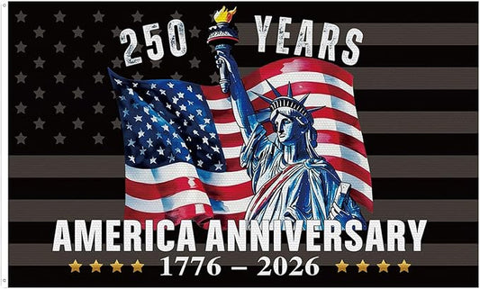 250 Years America Garden Flag, 3x5Ft 250th Anniversary USA Patriotic Outdoor Flags, 1776-2026 Commemorative Double Sided 3-Ply Banner Decorations Gift for Family Friends