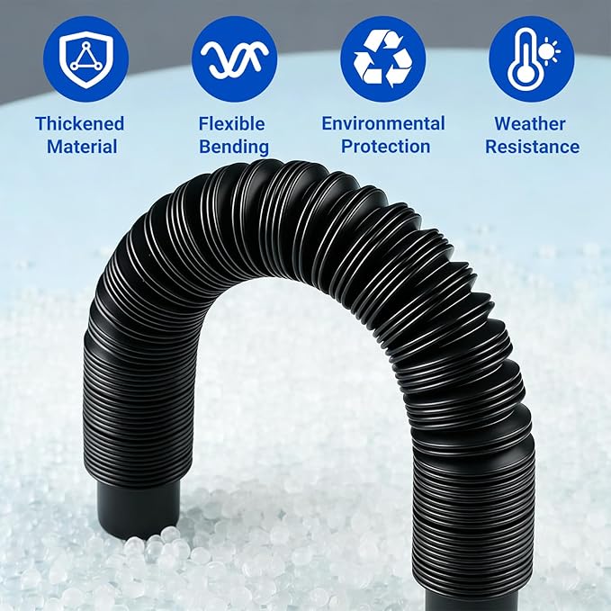 Rain Barrel Hose Connector Kit 1.25"Dia Downspout Diverter Kit Linking Rainwater Overflow Barrels to Store More Rainwater for Outdoor Home Garden(4Pcs, Each8.6"-31"Long)