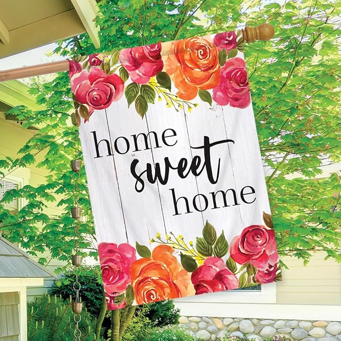Briarwood Lane Farmhouse Home Sweet Home Spring House flag
