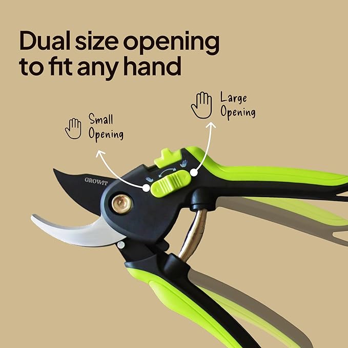 Lime Bypass Pruning Shears & Clippers - Cuts 3x Easier, Ideal for Seniors