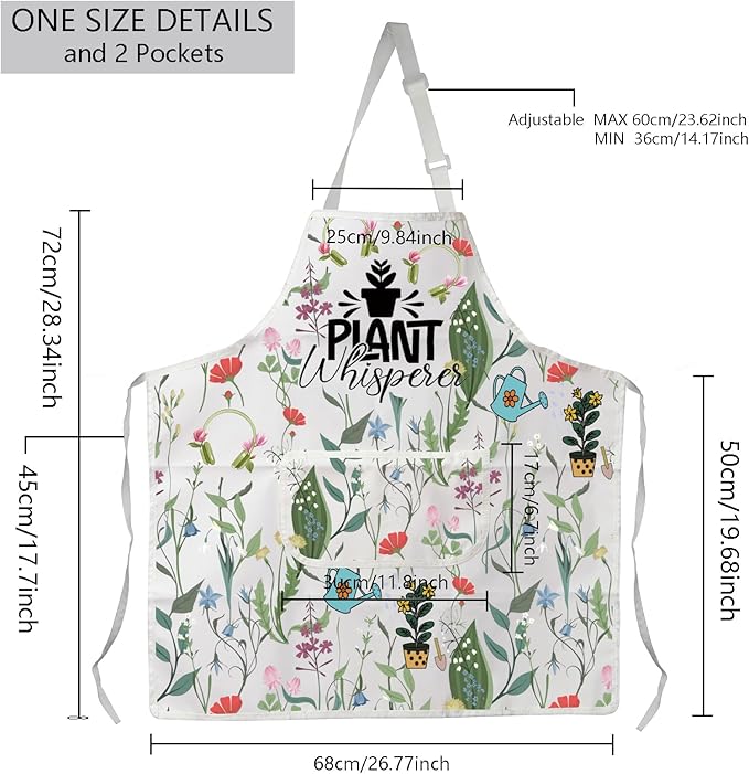 MBMSO Gardening Apron - Plant Whisperer Apron for Gardener Gifts