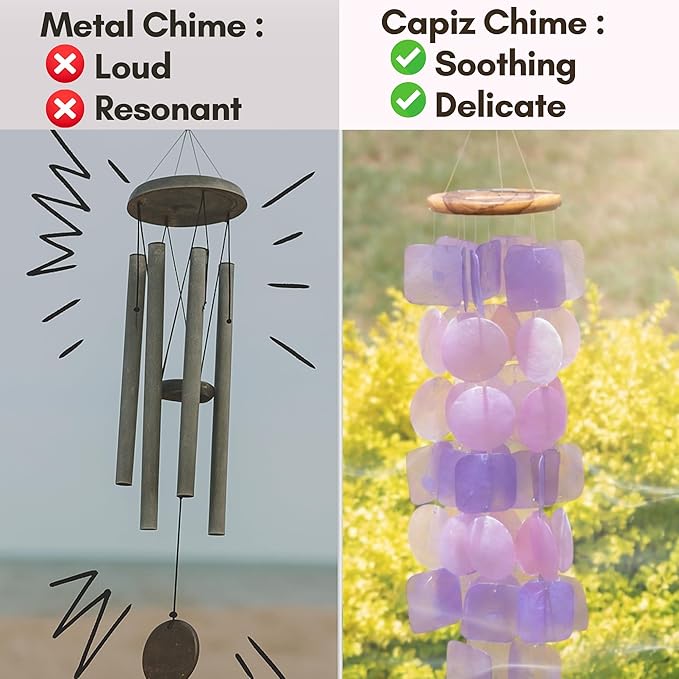 Solange & Frances Wind Chimes for Outside, Windchimes Outdoors, Unique Gifts for Mom, Gift for Women, Ideas, Gift for Women who Have Everything (Purple & Pink)
