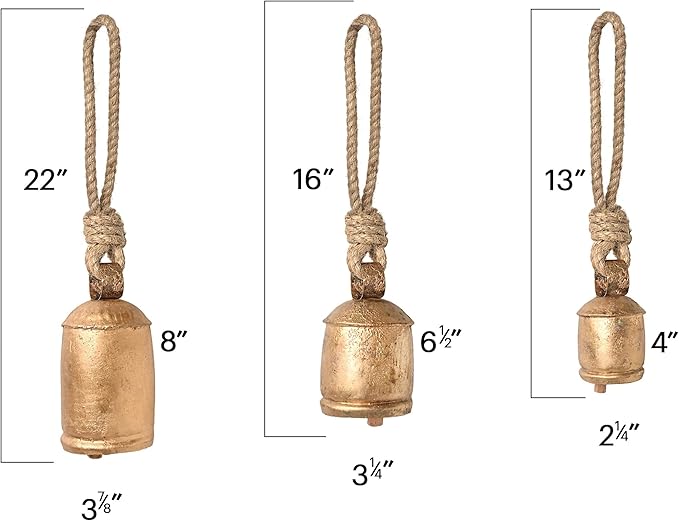 Incense Garden Set of 3 Hanging Harmony Bells Garden Rustic Relaxing Tranquil Wind Chimes