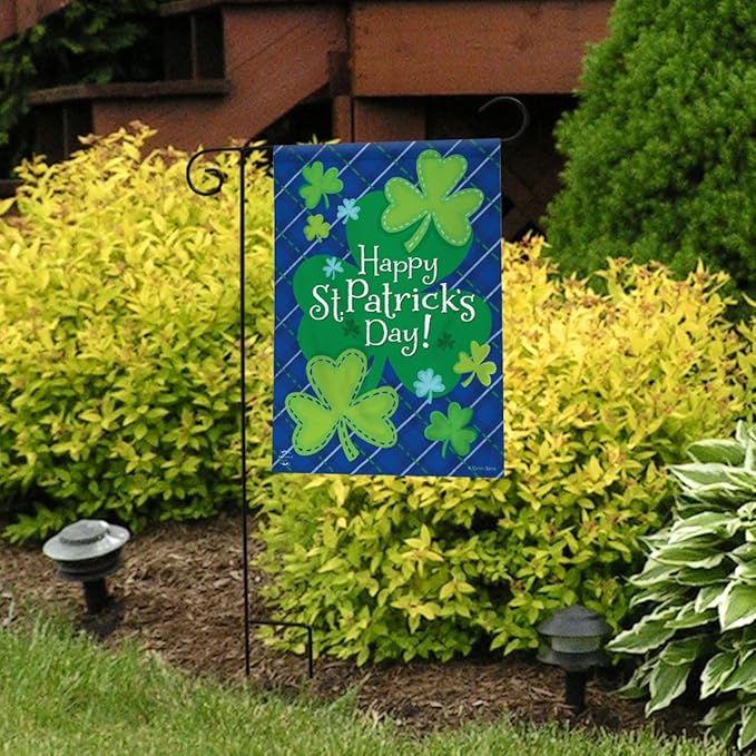 Happy Shamrocks St. Patrick's Day Garden Flag 18" x 12.5" Briarwood Lane