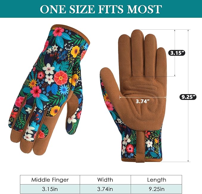 Trifabricy Gardening Gloves for Women, Breathable Leather Garden Gloves with Grip, Thorn-Proof Puncture-Resistant Work Gloves
