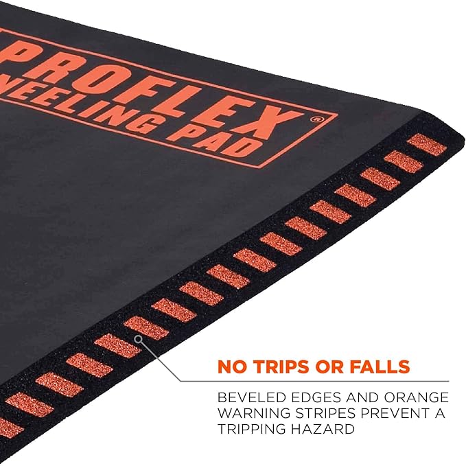 Ergodyne ProFlex 385 Kneeling Pad, Foam Knee Cushion, Water Resistant Kneeling Mat, 16" x 28" x 1",Black,Large
