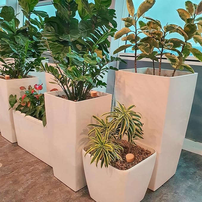 8pcs Ollas Self Watering Terracotta Planter Terra Cotta Clay Watering Spikes for Indoor Outdoor Plants - Large Reservoir Bulbs