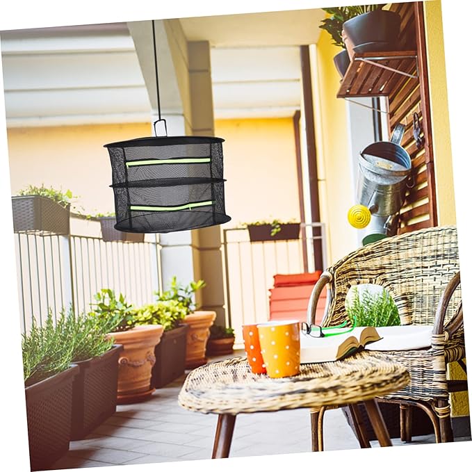 Herb Garden Drying Rack Drying Net Double-Layer Design Quick Drainage Easy Storage Compact