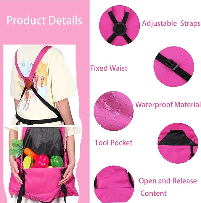 Gardening Apron for Women, Garden Aprons with Pockets, Harvest Apron for Fruit Vegetables, Gardening Gifts For Women