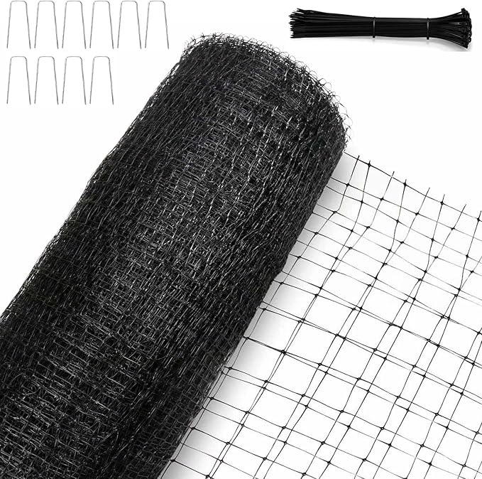 KLEWEE Bird Netting, 7.5 x 25 FT Heavy Plastic Duty Garden Netting to Protect Fruit Trees, Plants and Vegetables Against Birds, Deer, Squirrels and Other Animals